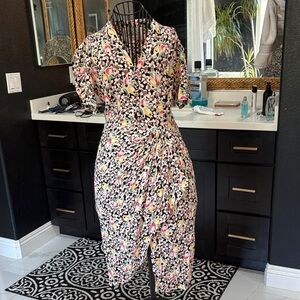 1940s 1950s Seamstress of Bloomsbury pinup rockabilly floral midi dress